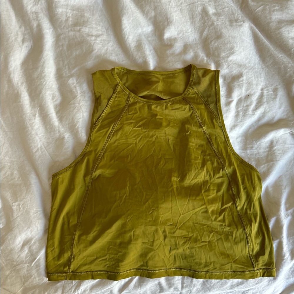 Olive green, Lululemon fitness tank top crop top fit